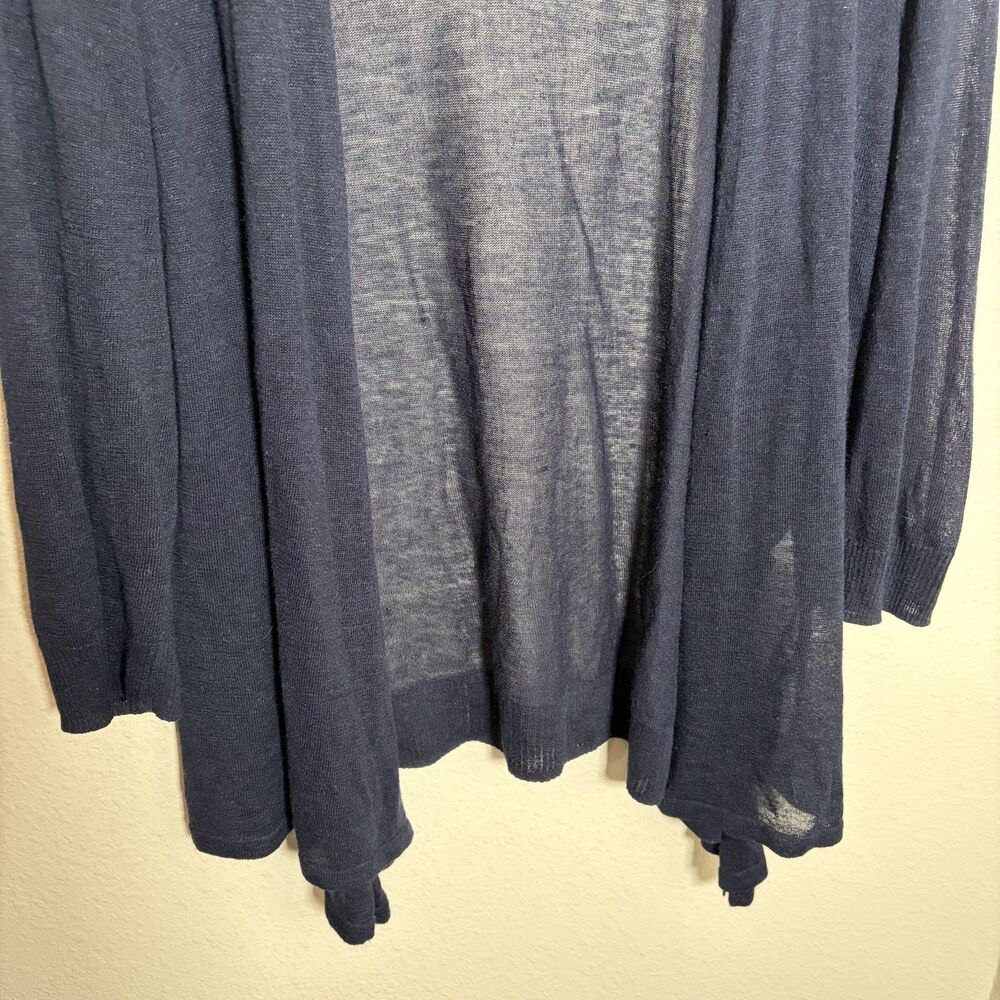 Chico's Sweater Women's 2 Large Sheer Open Cardigan Lightweight Ramie Casual - Picture 4 of 8